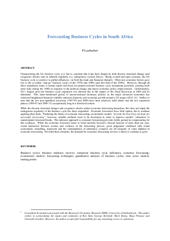 (PDF) Chapter 28: Forecasting Business Cycles in South Africa