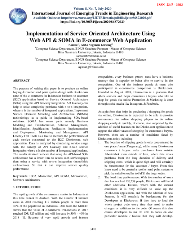 (PDF) Implementation of Service Oriented Architecture Using Web API ...