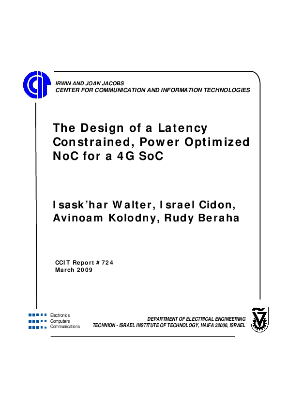 (PDF) The design of a latency constrained, power optimized NoC for a 4G SoC