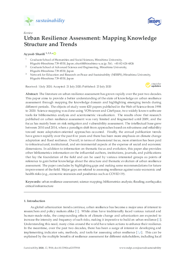 ASSESSING AND MAPPING URBAN ECOLOGICAL RESILIENCE USING THE LOSS visual data 3