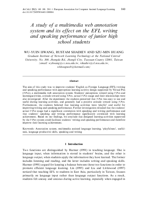 (PDF) A study of a multimedia web annotation system and its effect on ...