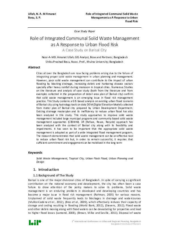 (PDF) Role of Integrated Communal Solid Waste Management as A Response ...
