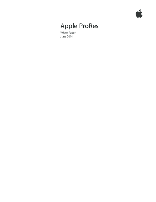 (PDF) Apple ProRes