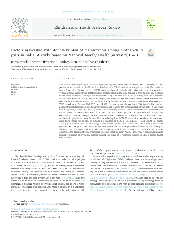 (PDF) Factors associated with double burden of malnutrition among ...
