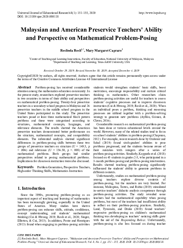  pdf malaysian and american preservice teachers ability and