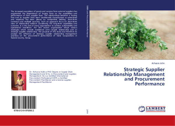 (PDF) Strategic Supplier Relationship Management and Procurement ...