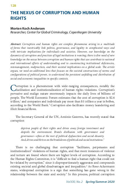 (PDF) THE NEXUS OF CORRUPTION AND HUMAN RIGHTS
