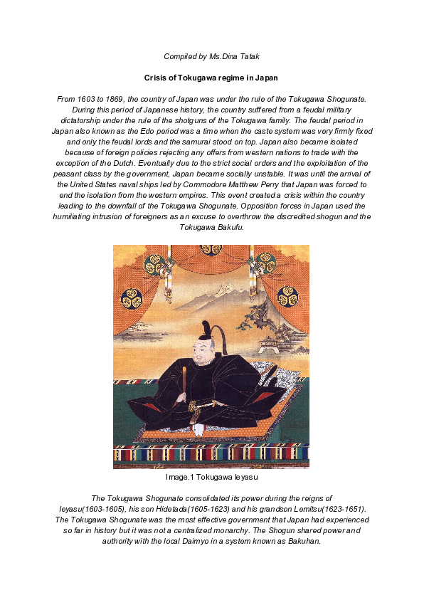 (PDF) Crisis of Tokugawa regime in Japan