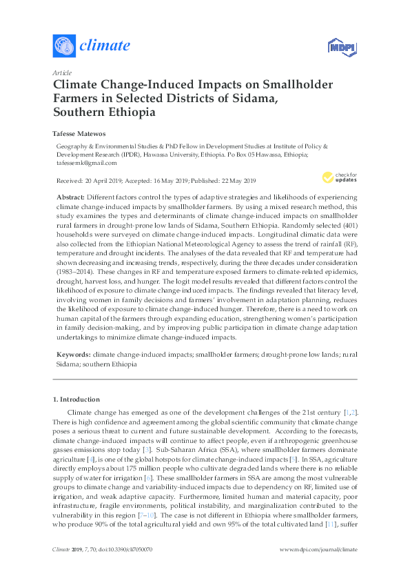 (PDF) Climate Change-Induced Impacts on Smallholder Farmers in Selected ...