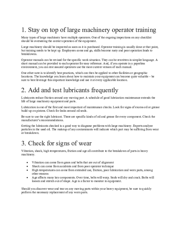 (DOC) Stay on top of large machinery operator training