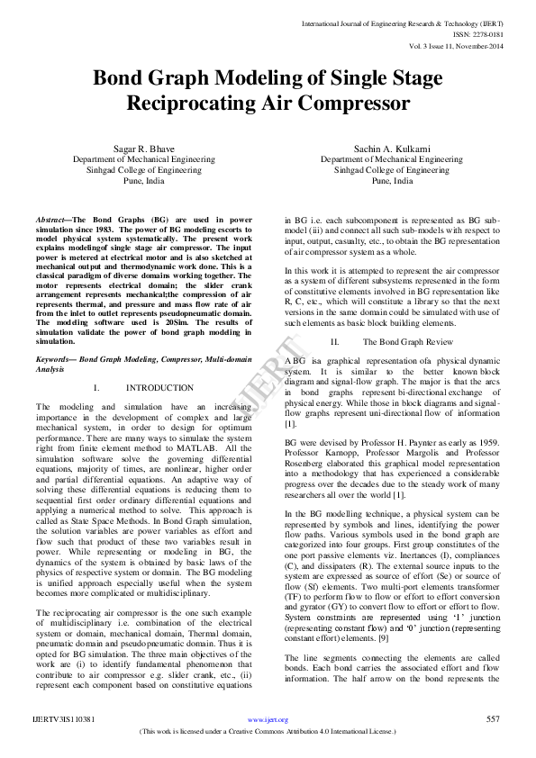 (PDF) IJERT-Bond Graph Modeling of Single Stage Reciprocating Air ...
