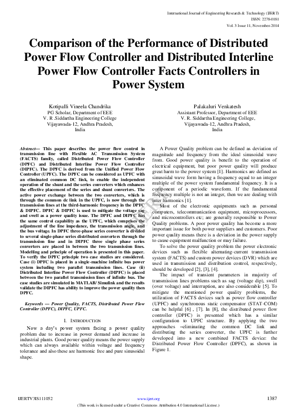 (PDF) of the Performance of Distributed Power Flow