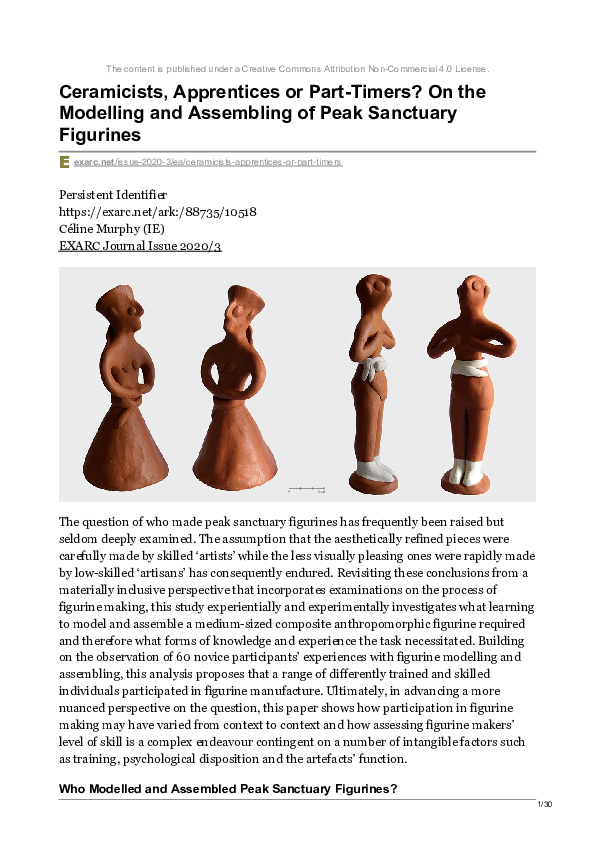 PDF) Ceramicists, apprentices or part-timers? On the