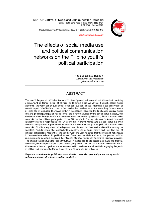 Pdf The Effects Of Social Media Use And Political Communication