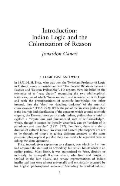 (PDF) Indian logic and the colonization of reason