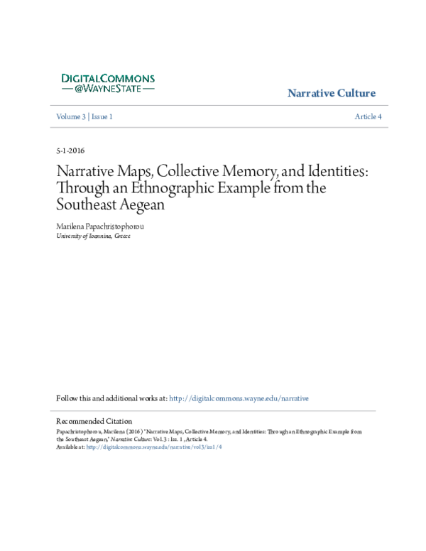 (PDF) Narrative Maps, Collective Memory, and Identities: Through an ...