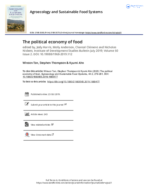 (PDF) Book review - The Political Economy of Food
