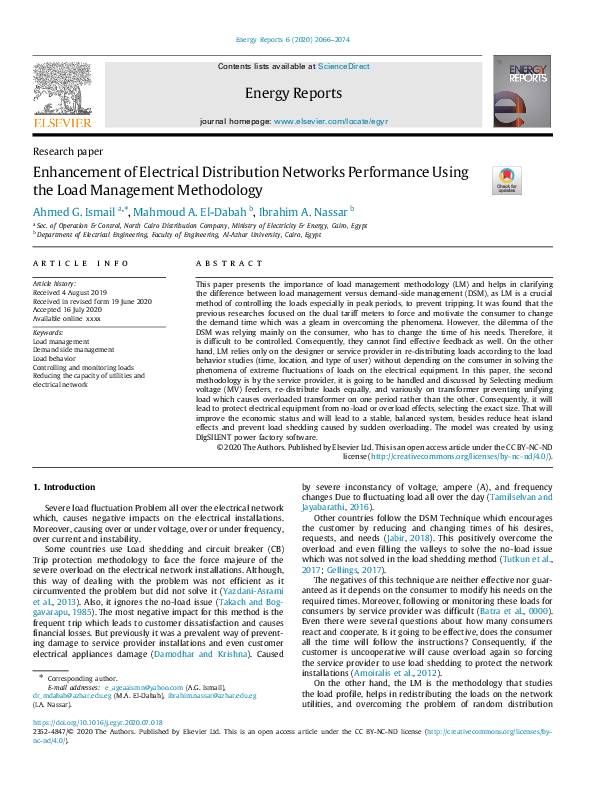 (PDF) Enhancement of Electrical Distribution Networks Performance Using ...