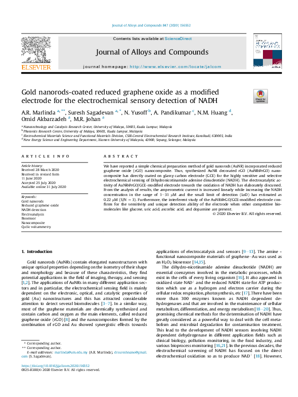 (PDF) Gold nanorods-coated reduced graphene oxide as a modified ...