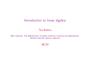 Introduction to linear algebra