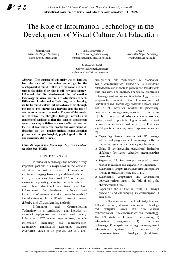 (PDF) The Role of Information Technology in the Development of Visual ...