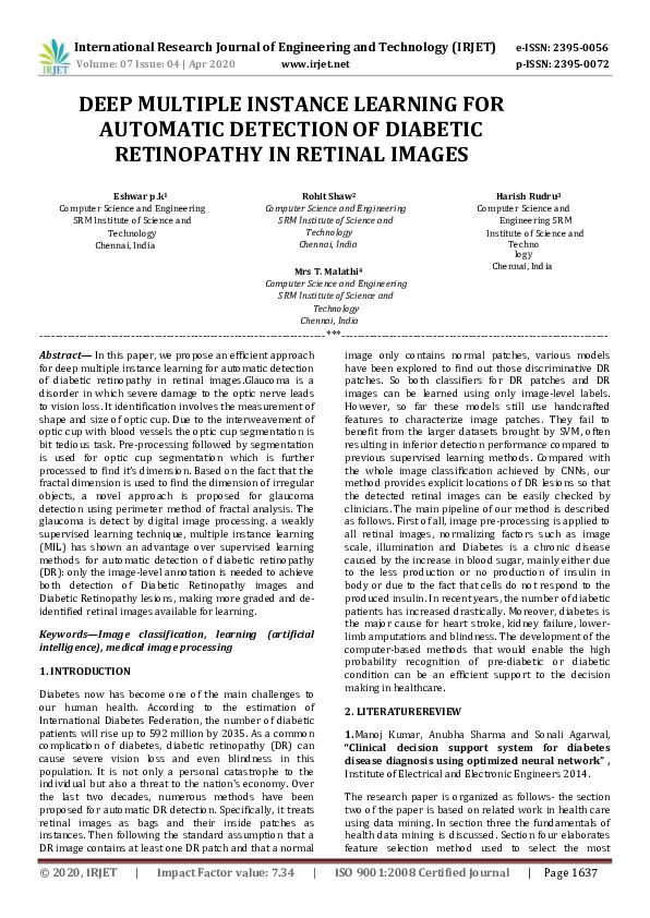(PDF) IRJET- DEEP MULTIPLE INSTANCE LEARNING FOR AUTOMATIC DETECTION OF ...