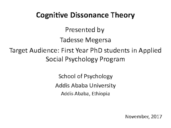 (PPT) Cognitive dissonance theory