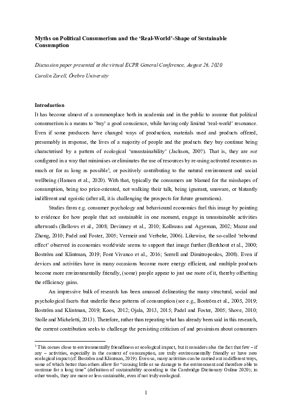 Which of the following best describes the notion of conscious consumption image