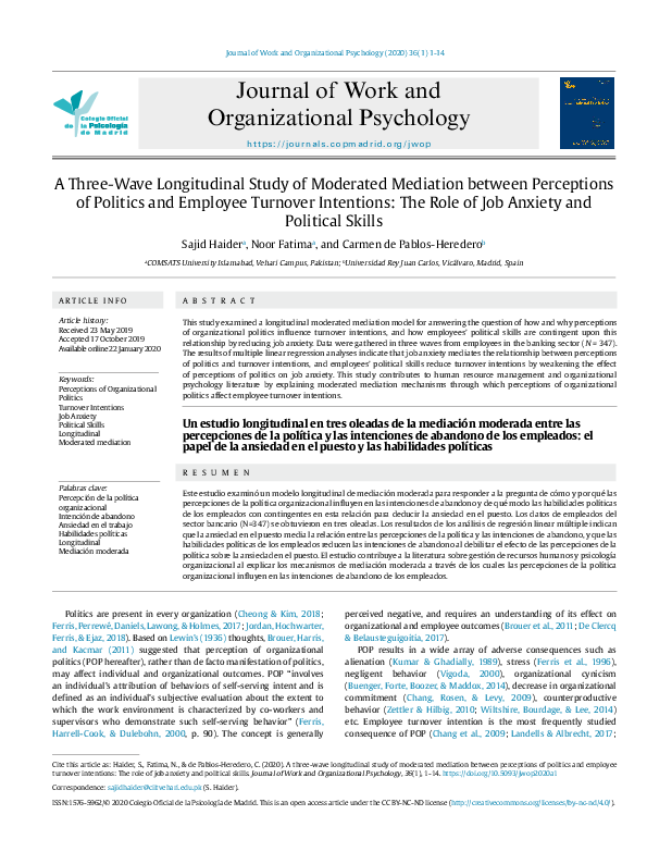(PDF) A Three-Wave Longitudinal Study of Moderated Mediation between ...