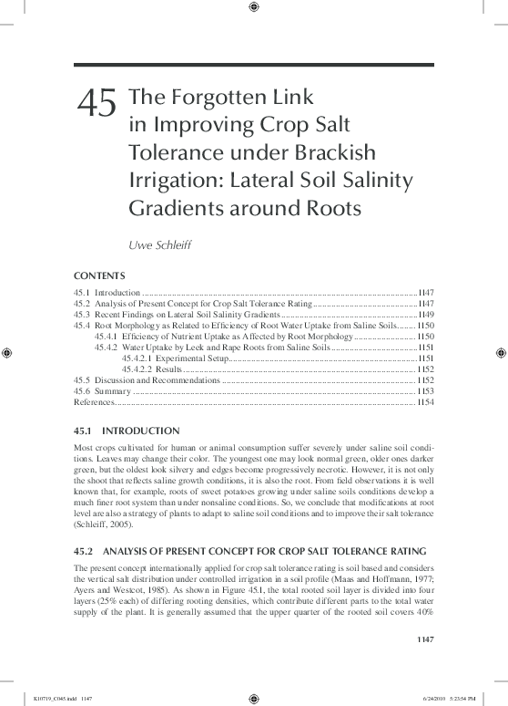 (PDF) The Forgotten Link in Improving Crop Salt Tolerance under ...