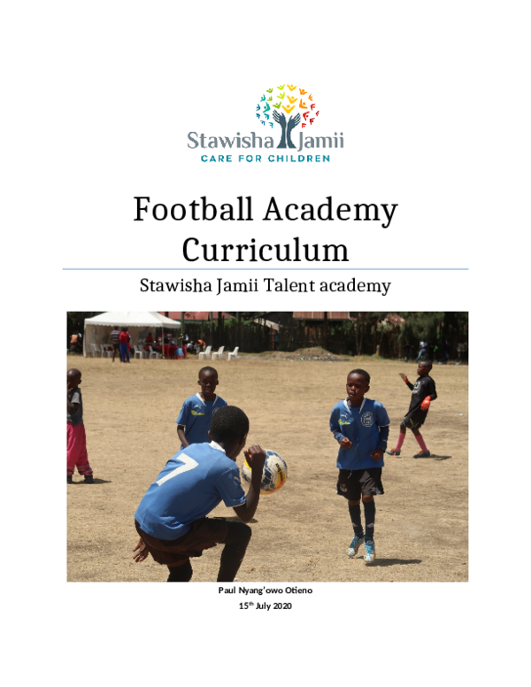  PDF Football Academy Curriculum Stawisha Jamii Talent Academy PAUL N Y A N G O W O OTIENO 