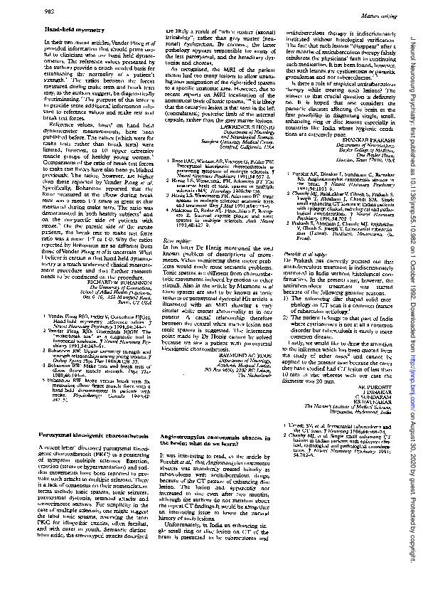 (PDF) Handheld myometry Richard Bohannon Academia.edu