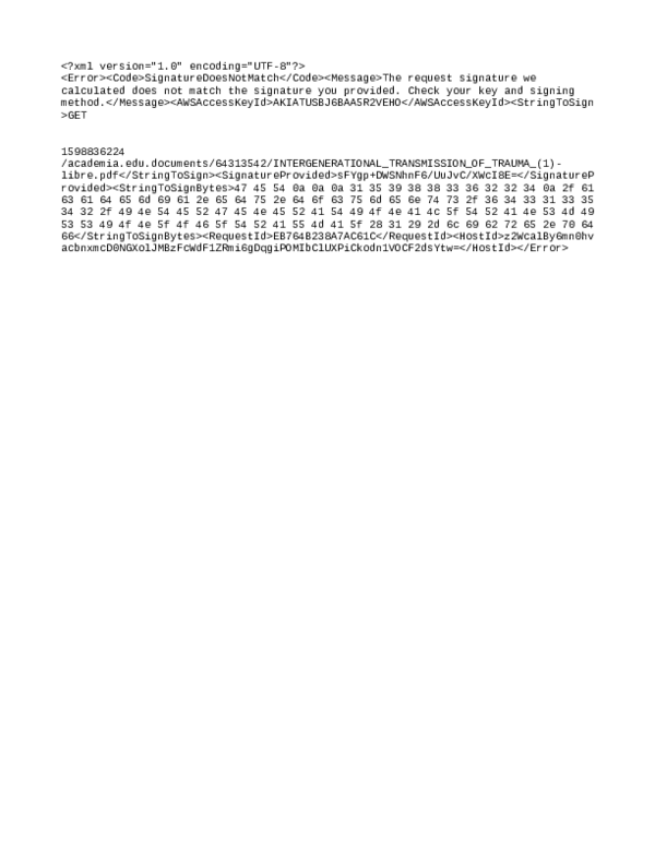 (PDF) INTERGENERATIONAL TRANSMISSION OF TRAUMA (1)