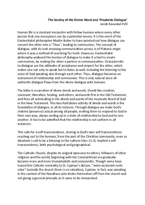 (DOC) Comments on Prophetic Dialogue