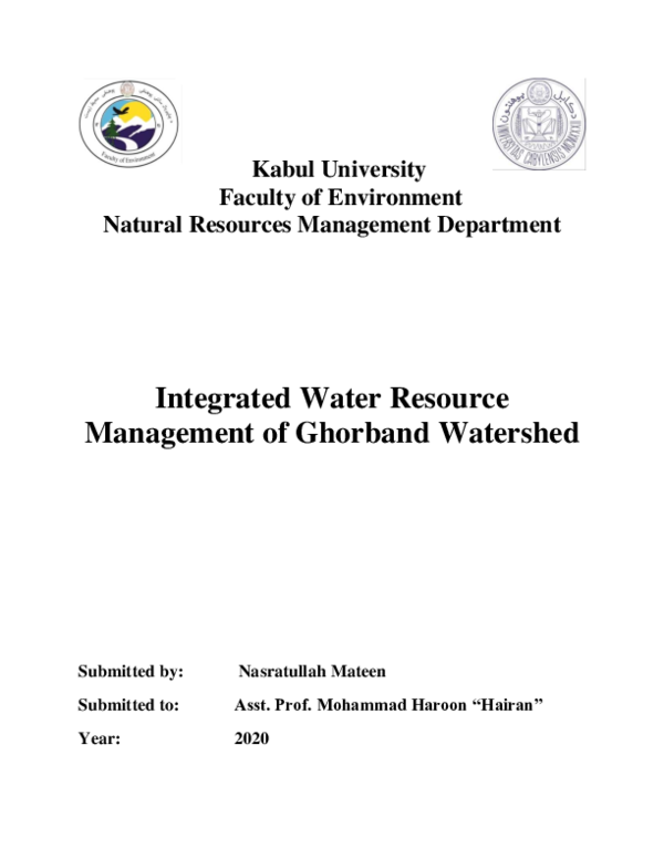 (PDF) Integrated Water Resource Management of Ghorband Watershed