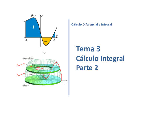(PDF) Tema 3 Cálculo Integral Parte 2 Cálculo Diferencial e Integral