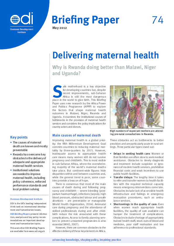 (PDF) Rwanda's Success in Maternal Health Services