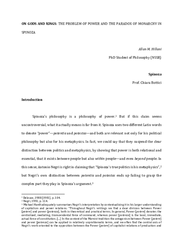 (PDF) On Gods and Kings: The Problem of Power and the Paradox of ...