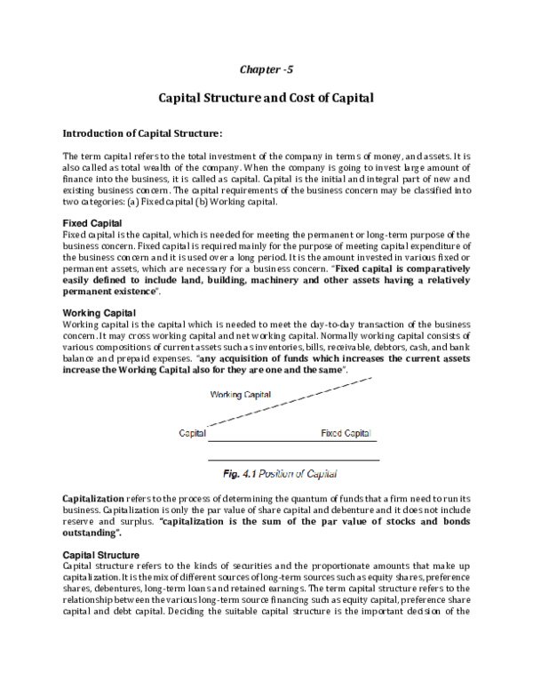 (PDF) Capital Structure and Cost of Capital Introduction of Capital ...