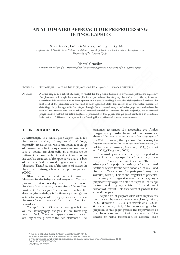 (PDF) An Automated Approach for Preprocessing Retinographies