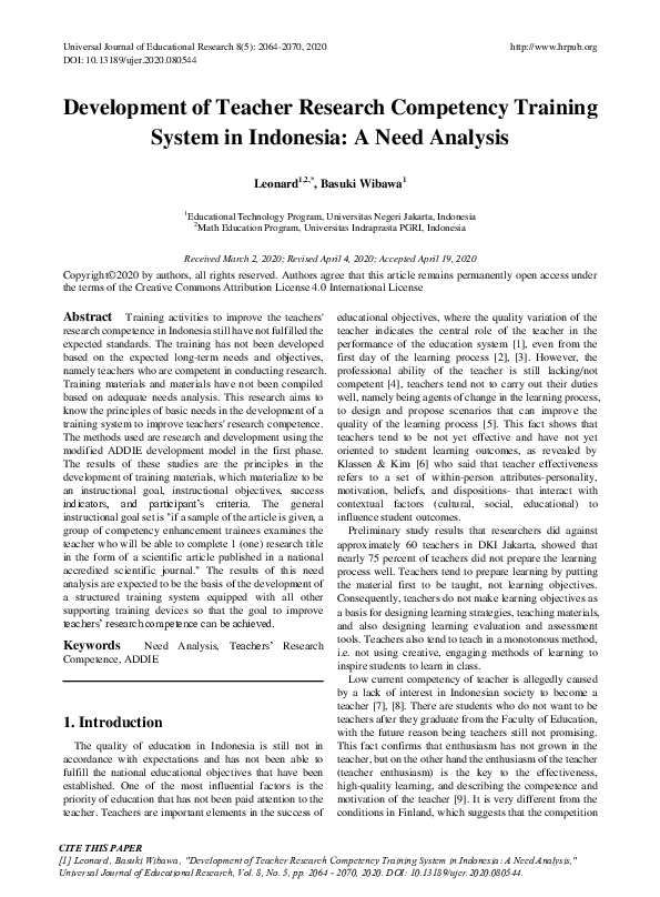(PDF) Development of Teacher Research Competency Training System in ...