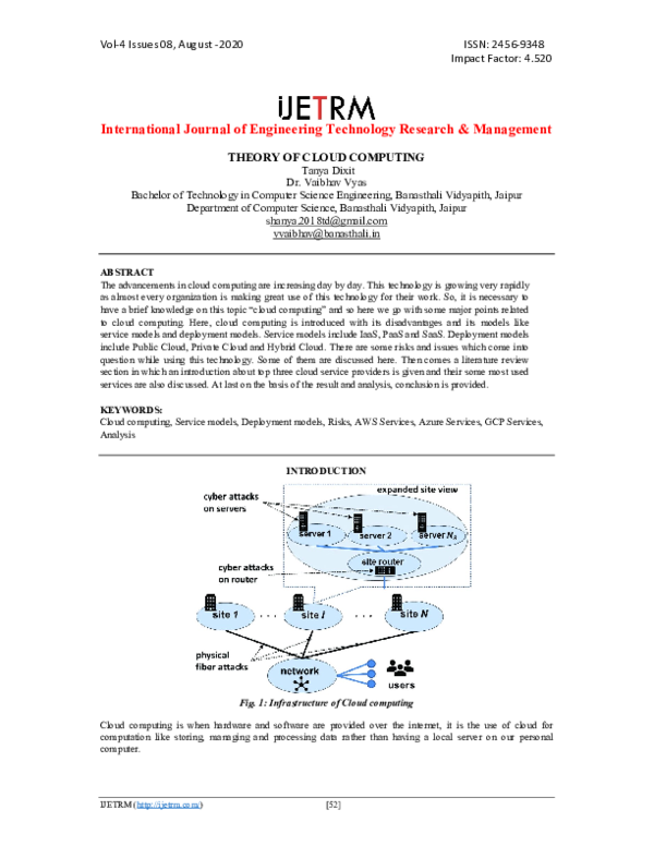 (PDF) THEORY OF CLOUD COMPUTING Ijetrm Journal Academia.edu