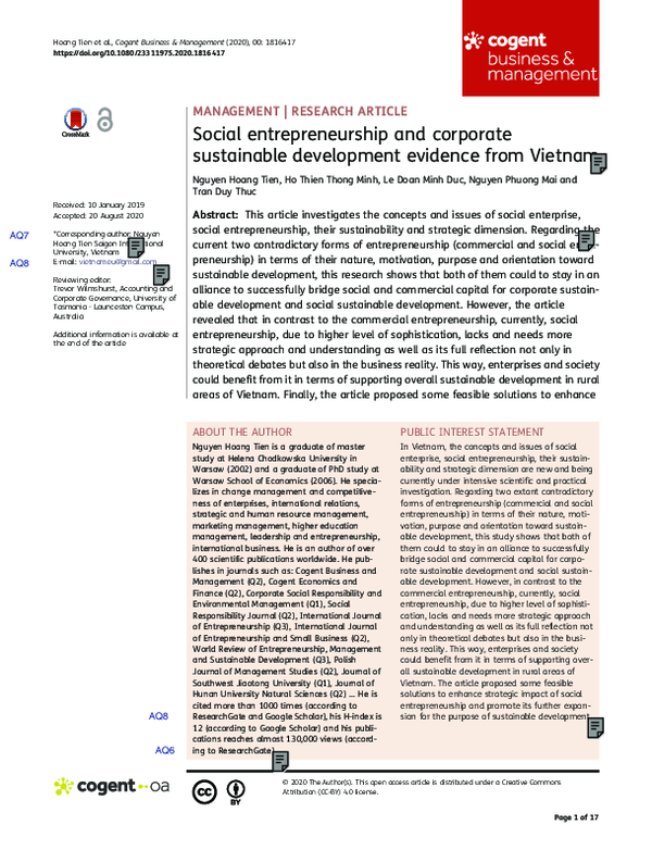 (PDF) Social entrepreneurship and corporate sustainable development ...