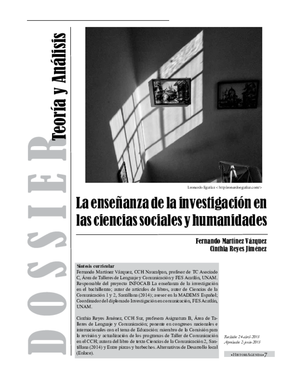 (PDF) La enseñanza de la investigación en las ciencias sociales y ...