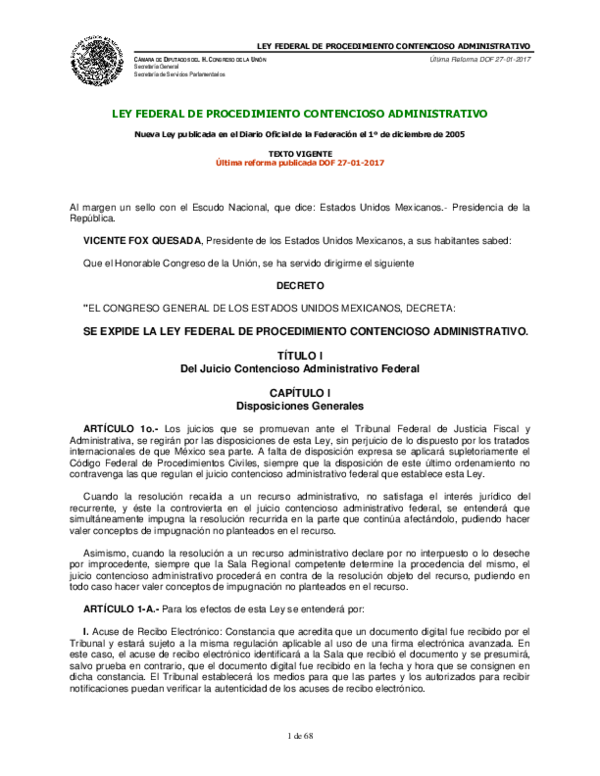 Pdf Ley Federal De Procedimiento Contencioso Administrativo Ley Pdf Ley Federal De Procedimiento Contencioso Administrativo Ley