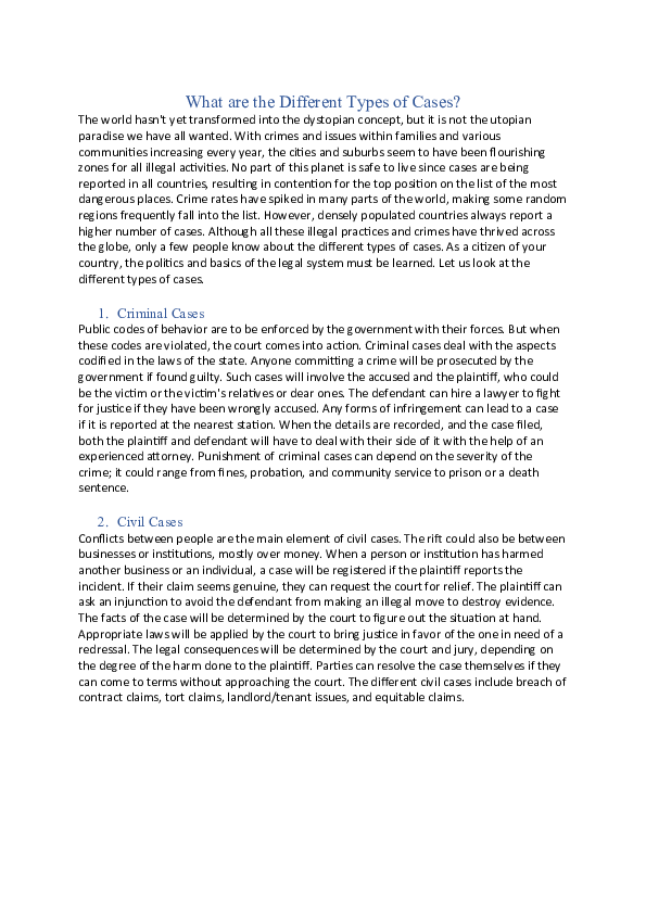 (DOC) What are the Different Types of Cases | James Carrillo - Academia.edu