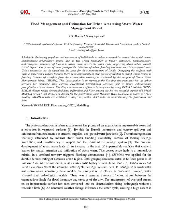 (PDF) Flood Management and Estimation for Urban Area using Storm Water ...