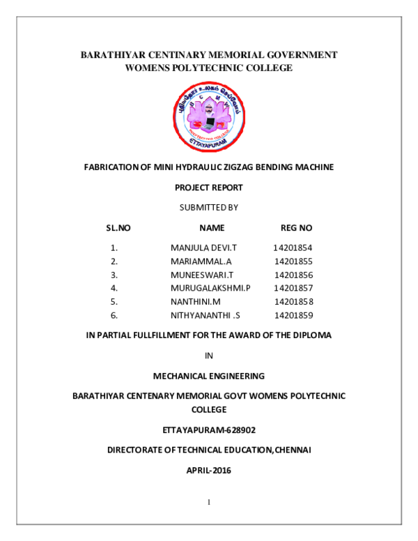 (PDF) BARATHIYAR CENTINARY MEMORIAL GOVERNMENT WOMENS POLYTECHNIC ...