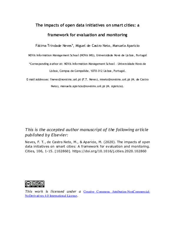(PDF) The impacts of open data initiatives on smart cities: a framework ...