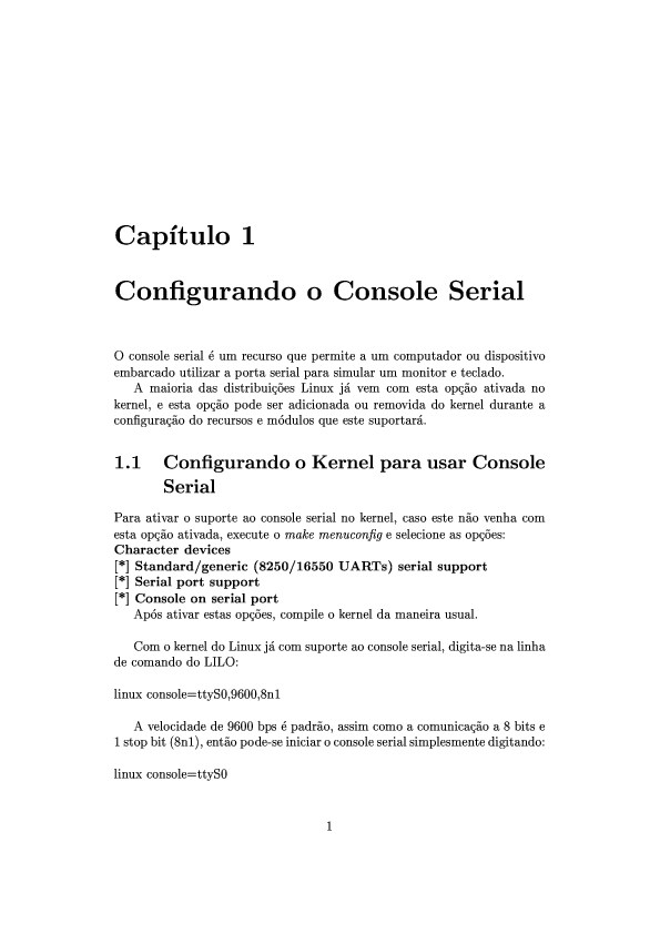 Configurando o Console Serial do kernel do Linux